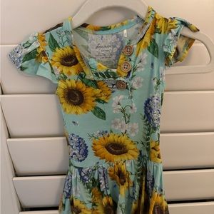 Posh Peanut Sunflower Twirl Bodysuit Dress